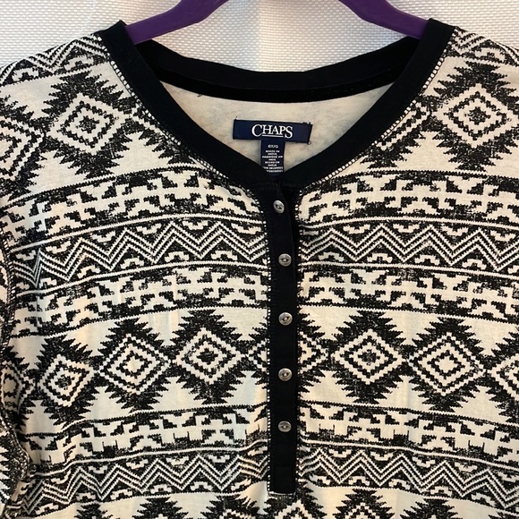 Chaps by Ralph Lauren Long Sleeve Henley Shirt Size L - Picture 3 of 4